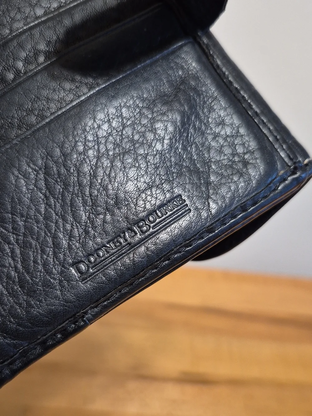 Dooney & Bourke 1975 Black Soft Leather Wallet Single Fold & Pouch